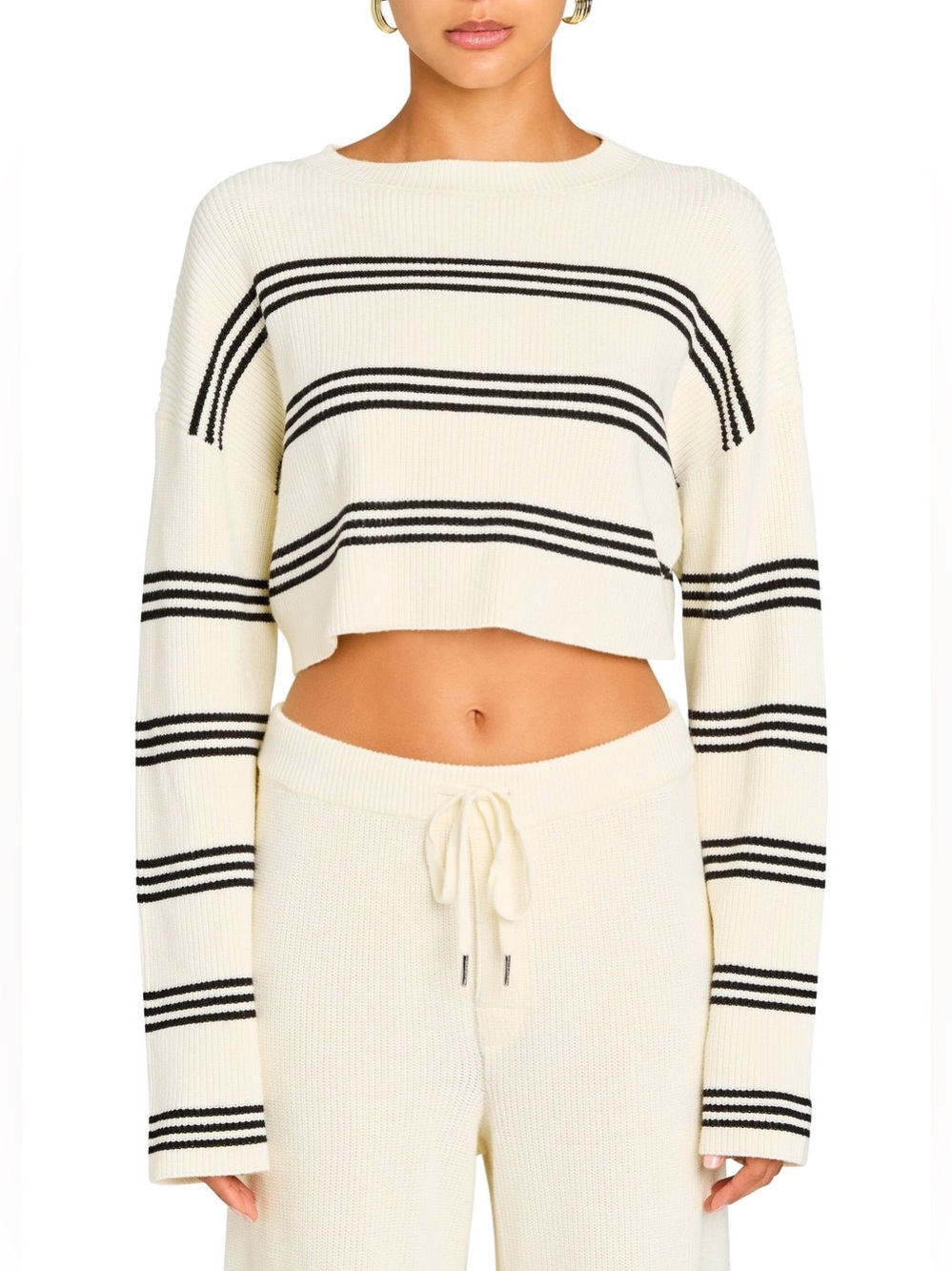 Seroya Sharlie Sweater In Eggshell/Black Size Small